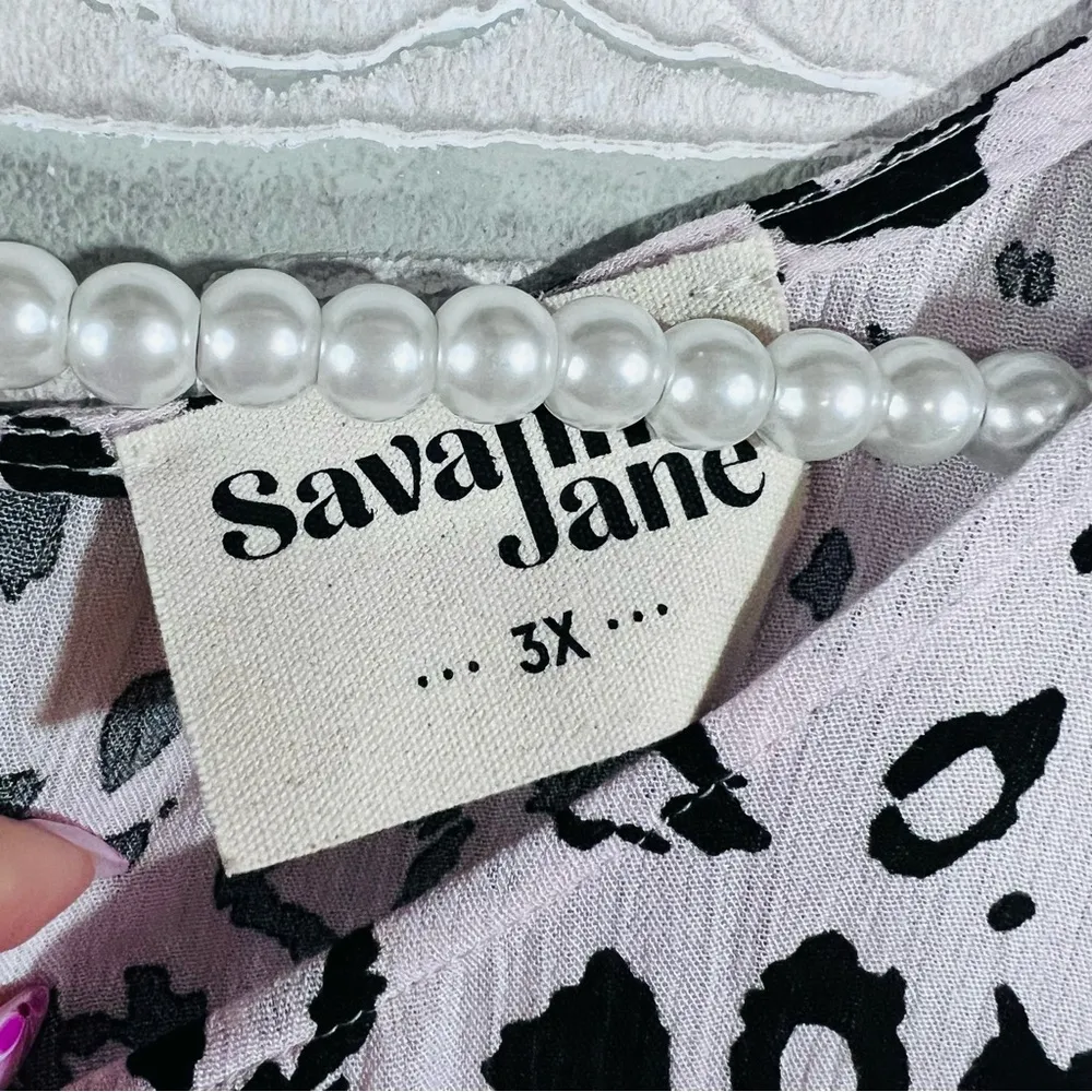 Savanna Jane Plus Size Stepping Ahead Leopard Print Short Sleeve Dress Size 3X Black - Image 7