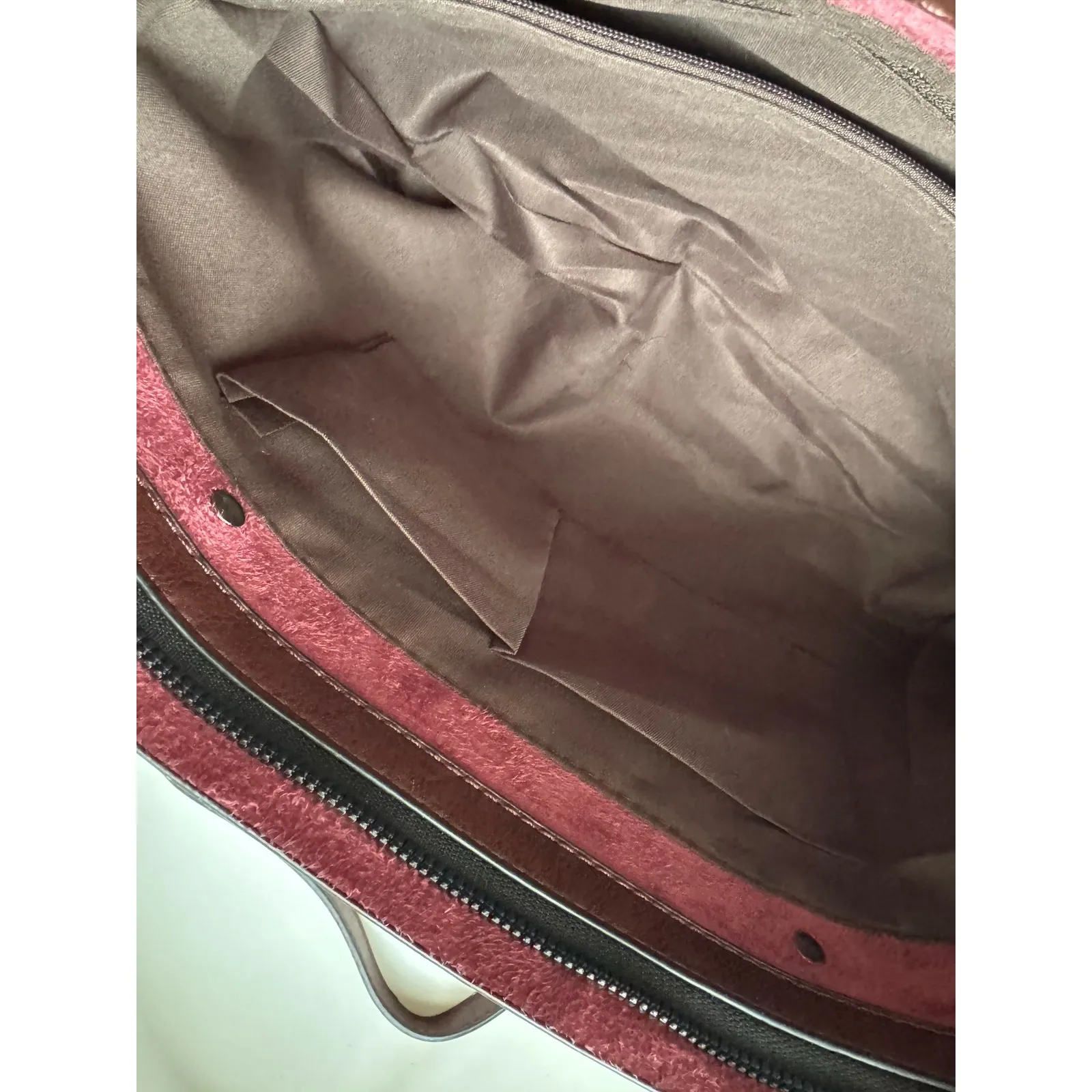 NWOT Elegant Faux Leather Tote with Removable Long Strap in Chocolate Brown - Image 11