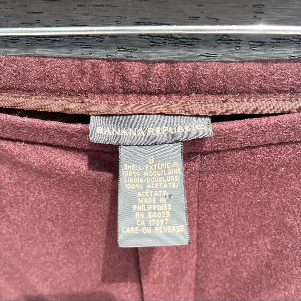 Vintage Y2K Banana Republic Women’s Dark Brown Wool Fully Lined Pants Size 8 - Image 2