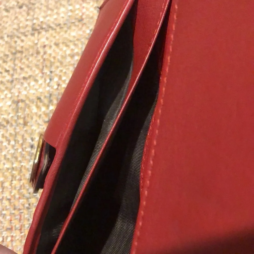 GUCCI GUCCISSMA Wine Patent Leather Continental Bifold Wallet Gold Heart Lock - Image 9