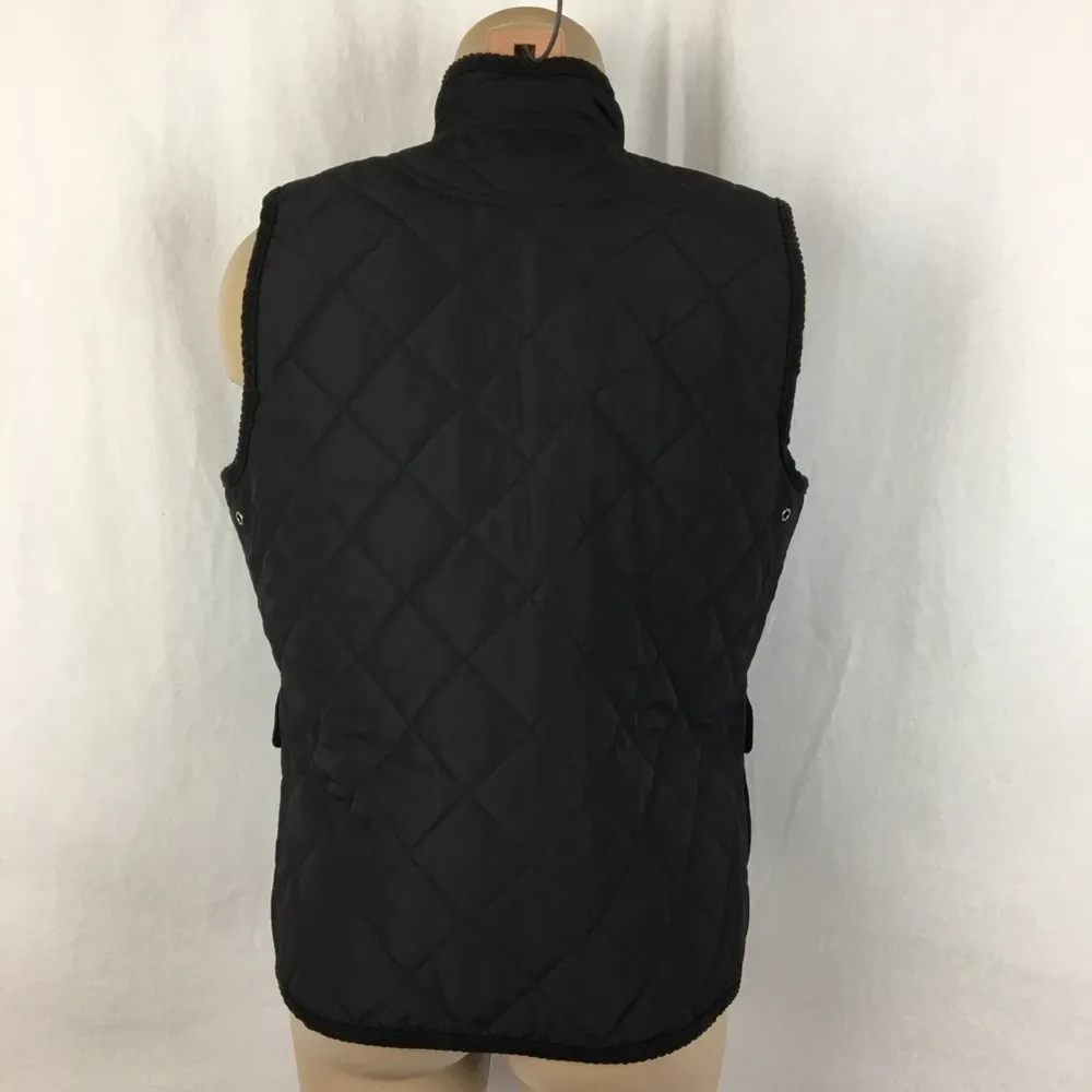 Ralph Lauren Black Quilted Zip Up Sleeveless Utility Vest M - Image 4