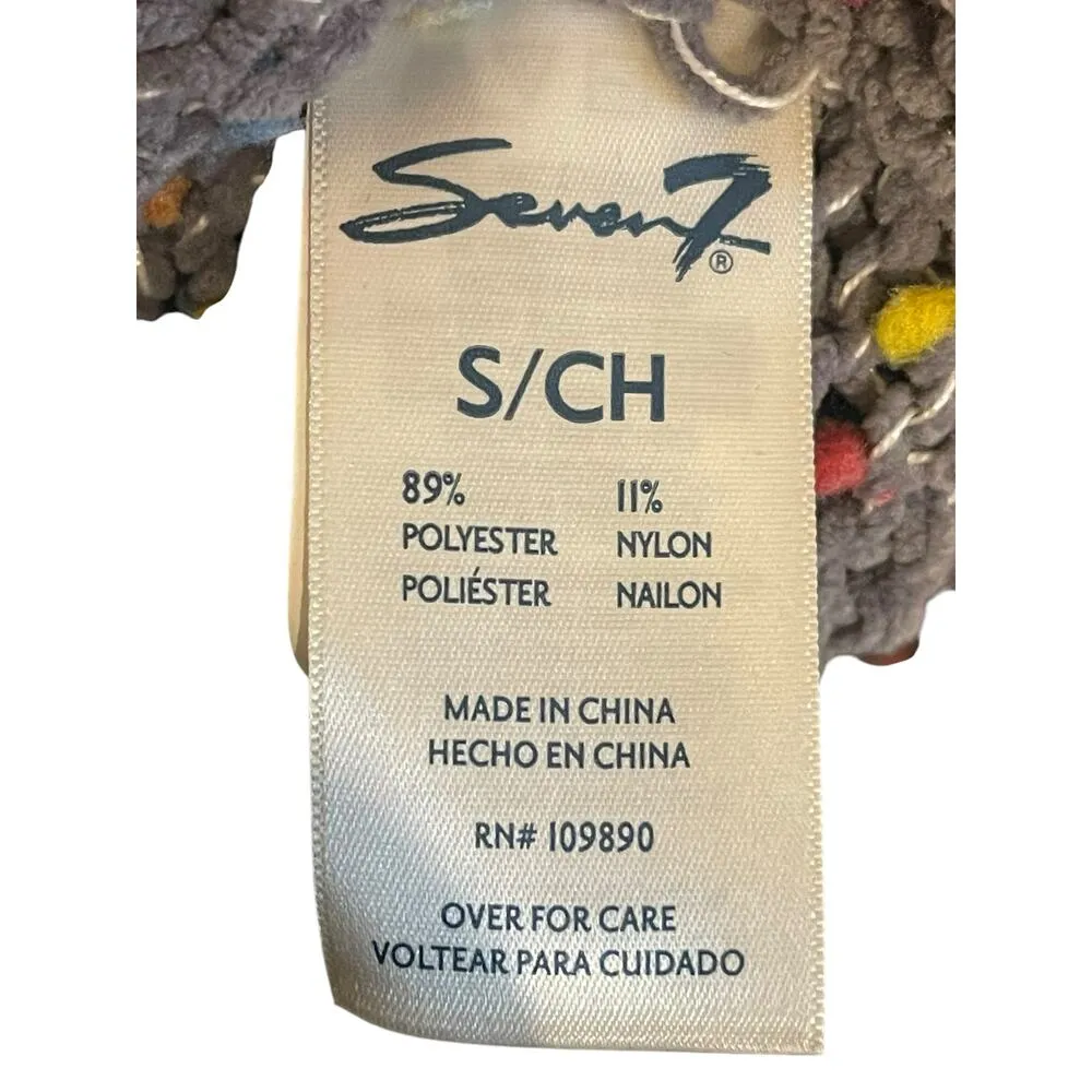 Seven7 Gray Soft Sweater With Rainbow Texture Size Small - Image 6