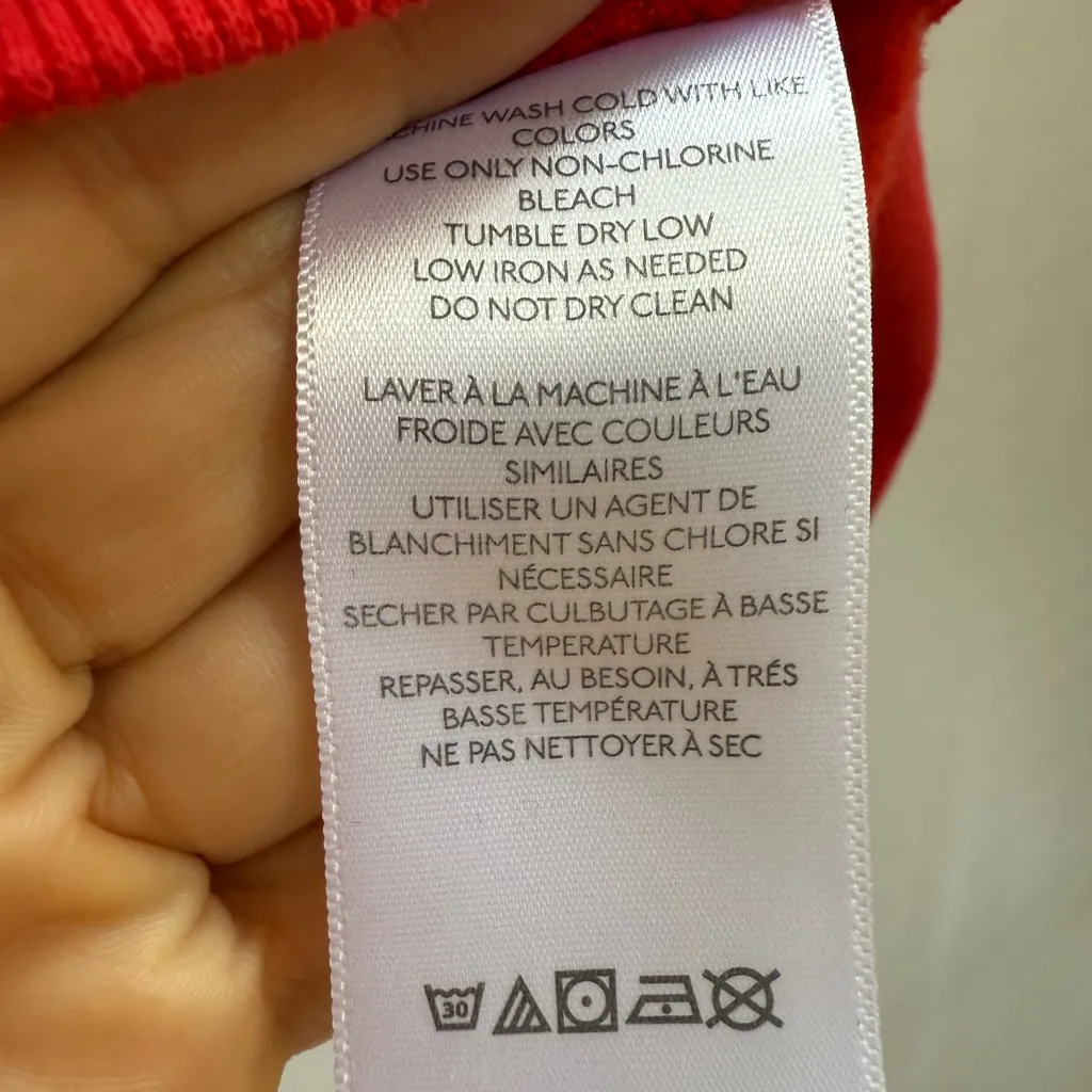 BDG | URBAN OUTFITTERS Angie Cropped Quarter-Zip Sweatshirt Size Small Red/White - Image 8