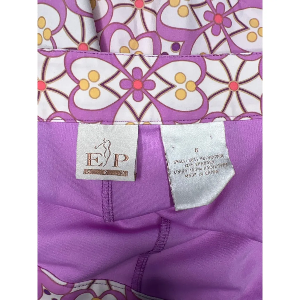 EP Pro Purple White Floral Geometric Golf Skort Size 6 - Image 7