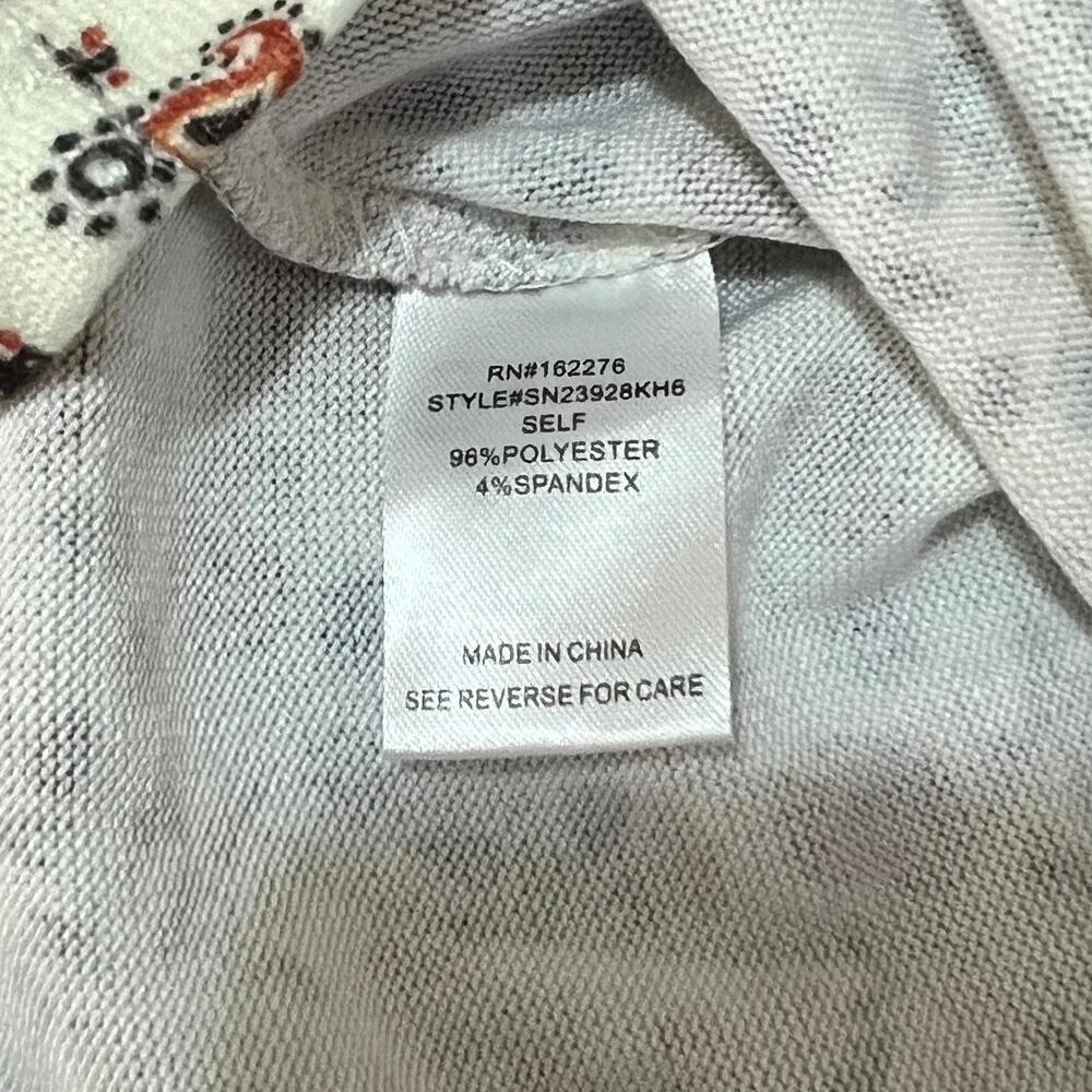 Les Serein MEDIUM Puffy Shoulder Detail Turtleneck Pasiley Print Soft Pullover Brown - Image 9