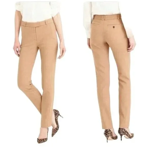 J. CREW MADDIE Trousers Pants Wool Blend Camel Tan Beige Color Size 6 - Image 2