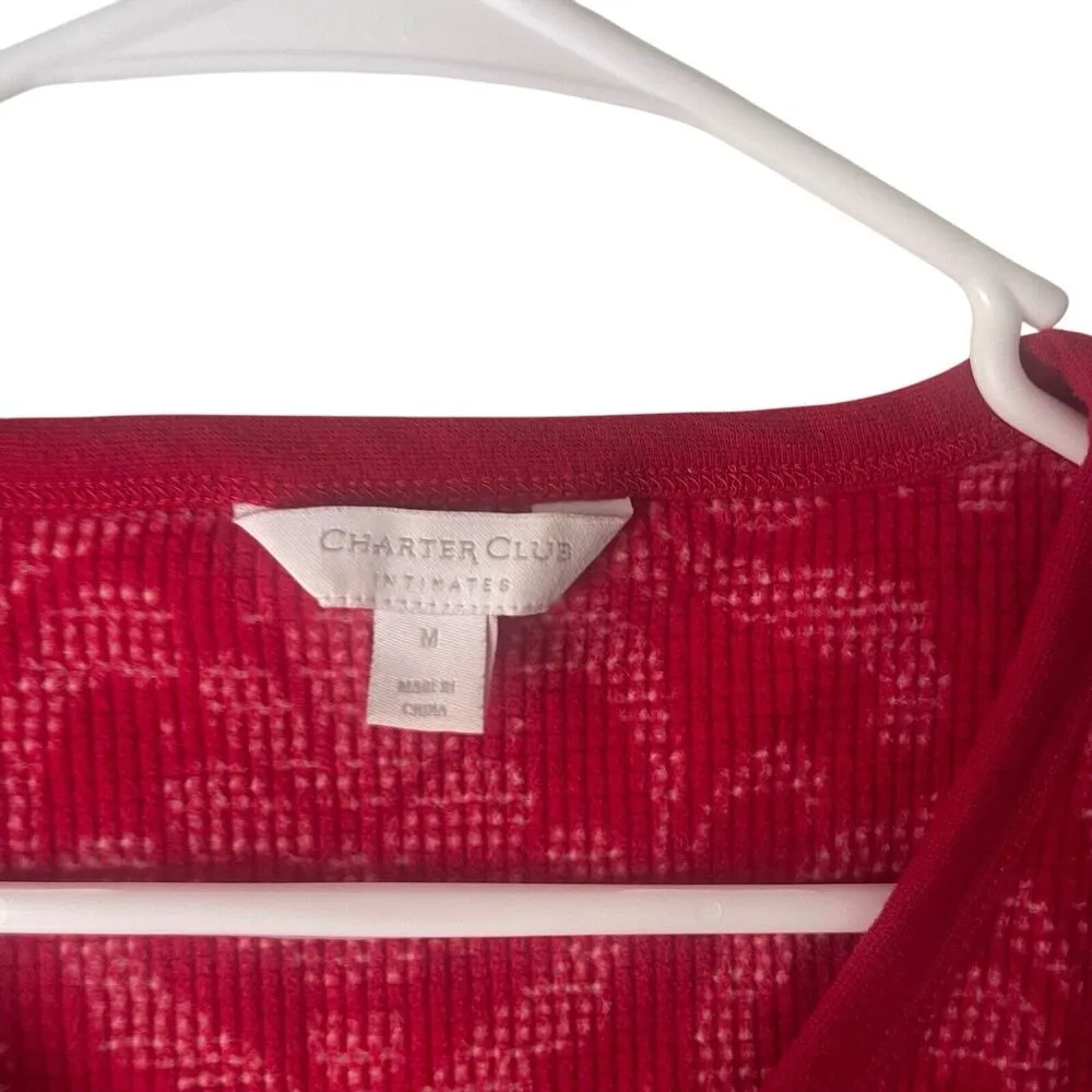 Charter Club Intimates Size Medium Red Thermal Soft Night Sleep Shirt Gown Dress - Image 5
