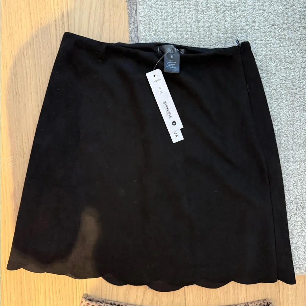 Aqua Black Mini A-Line Skirt for Work - Image 3