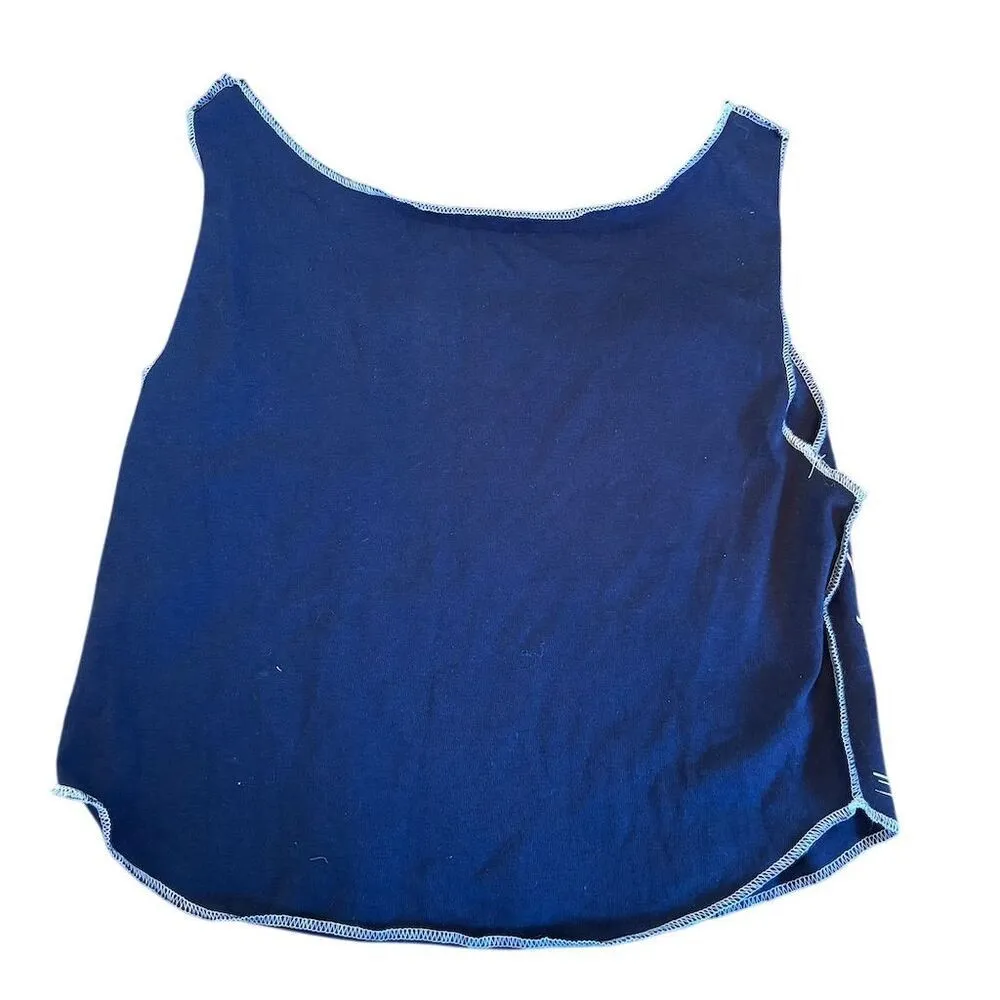 AC/DC Women's Blow Up Your Video Graphic Crop Tank Top Blue XS - Image 3