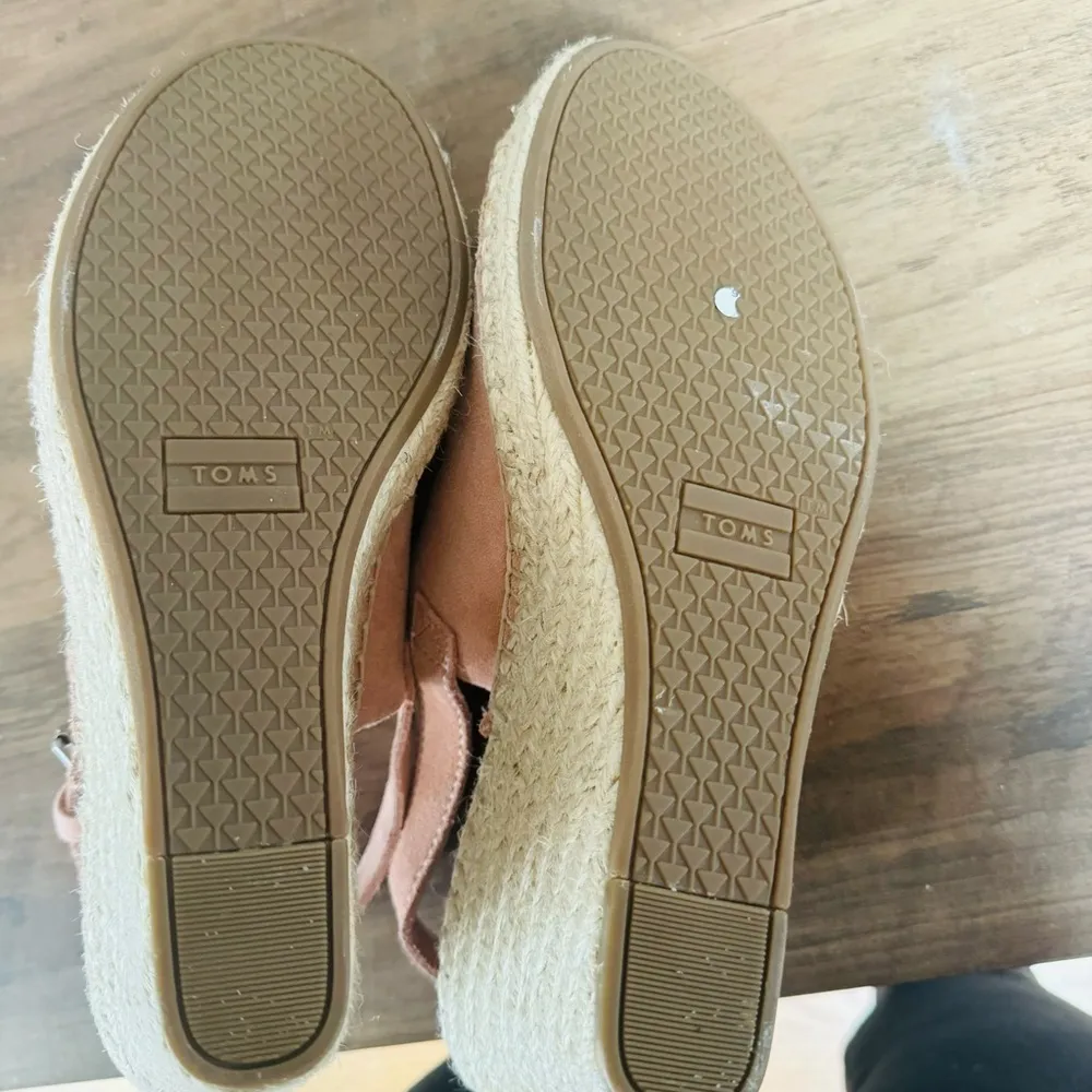 NEW Toms Monica Women's Suede Espadrille Wedge Platform Sandals Blush Pink -9.5 - Image 7