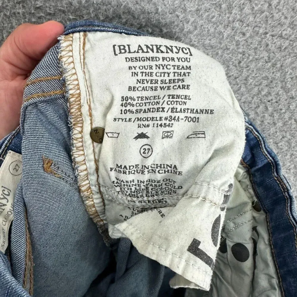 BlankNyc jeans womens 27‎ blue light wash skinny classique stretch distressed - Image 9