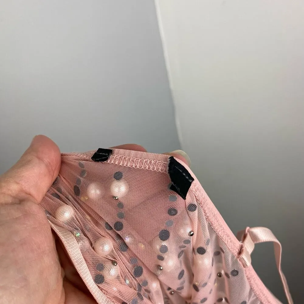 NEW Pink Boutique Embellished Sheer Mesh Bodycon Dress Small - Image 9