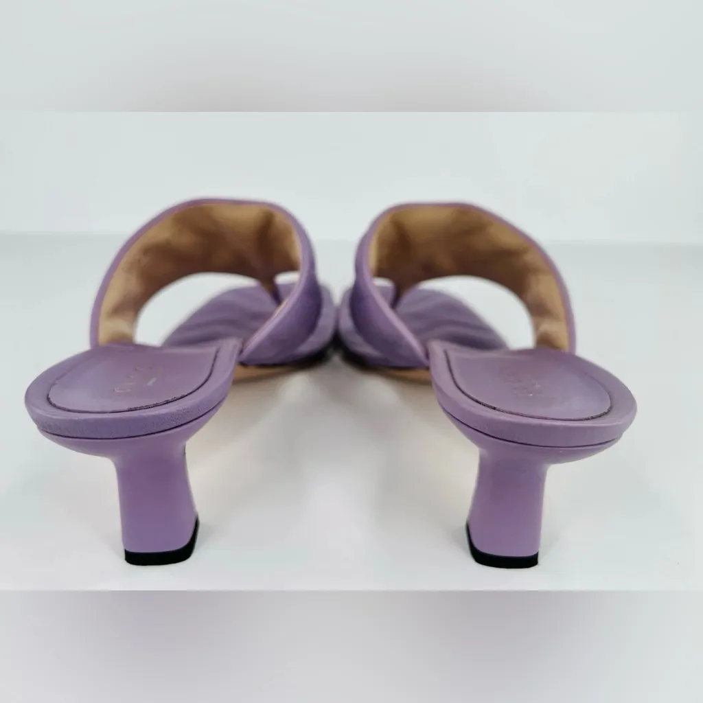 Gucci Marmont Double G Chevron GG Logo Thong Mule Kitten Sandals Size EU 41 - Image 8