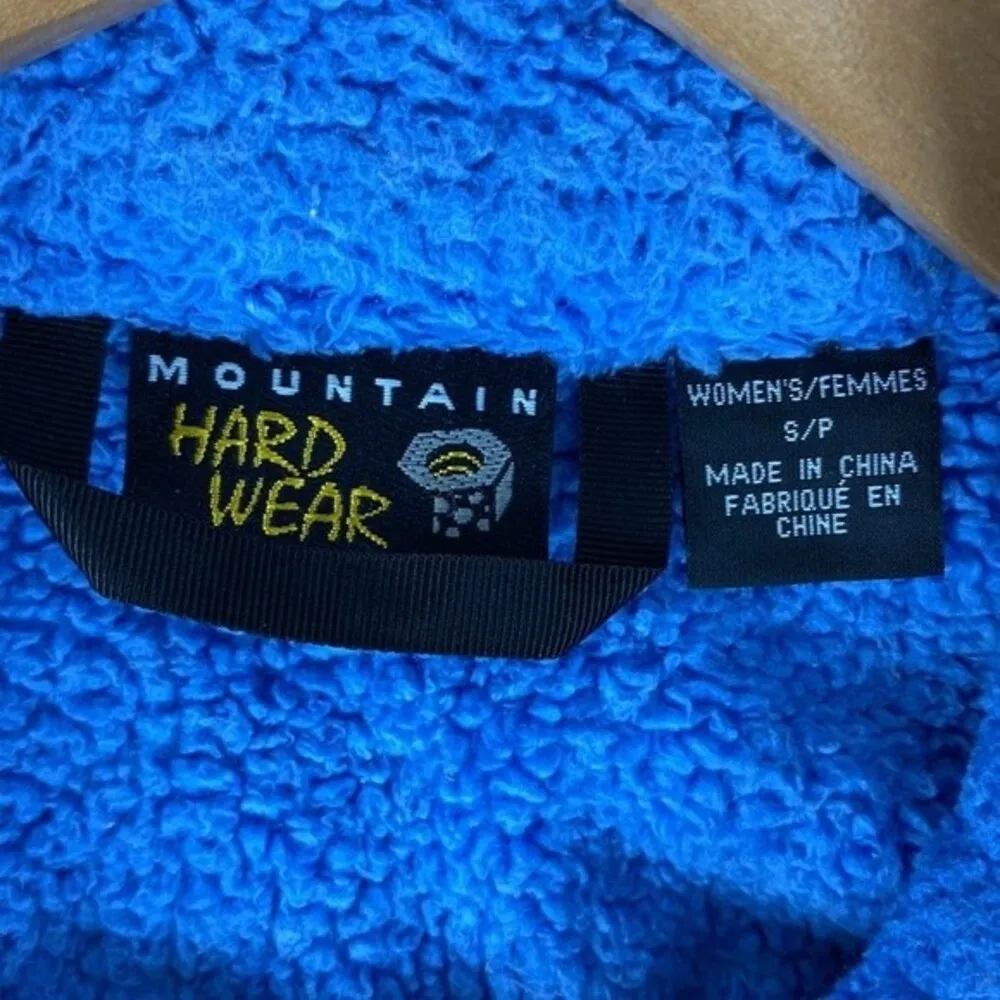 Mountain Hardwear Women's Blue & Black Fuzzy Fleece Zip Up Jacket S - Image 5