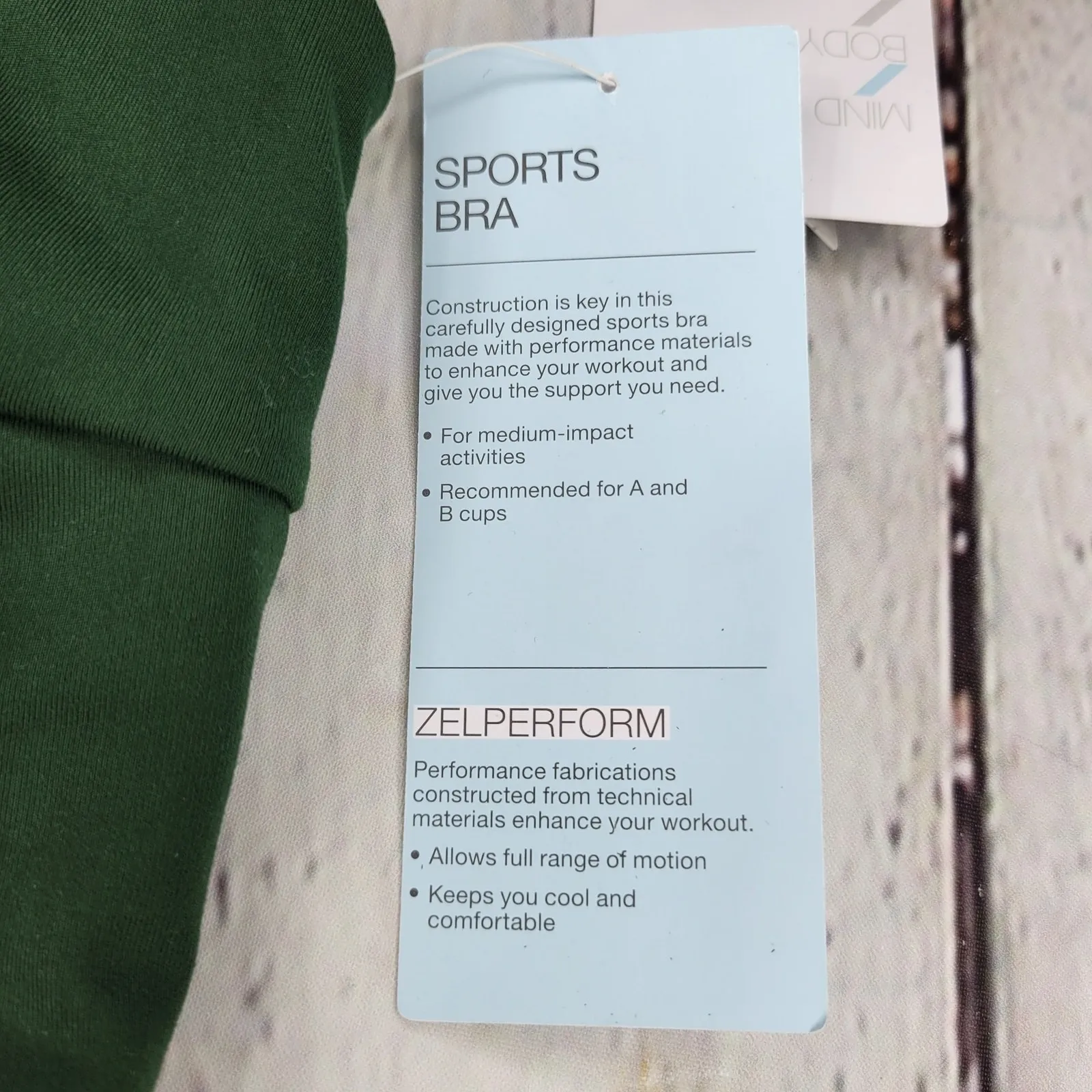 Zella Sports Bra Green Medium Racerback‎ Yoga Studio Low Support Athletic Size S - Image 8