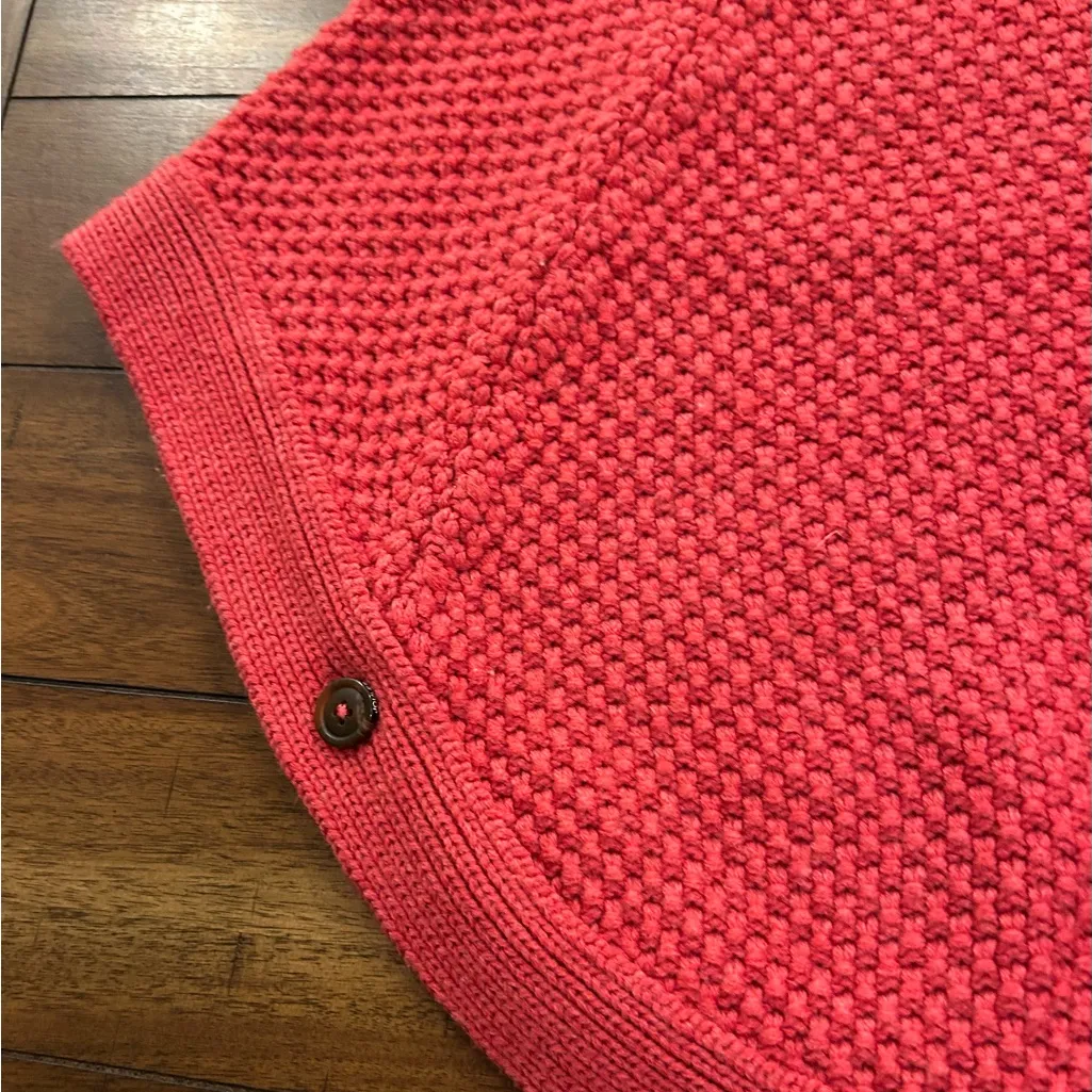 Joules Knit Coral Poncho Sweater Size Medium Pink - Image 10
