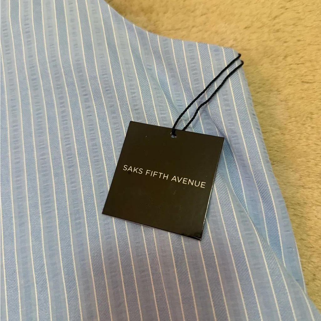 Saks Fifth Avenue NWT blue and white stripe lined tank women’s size XL - Image 5