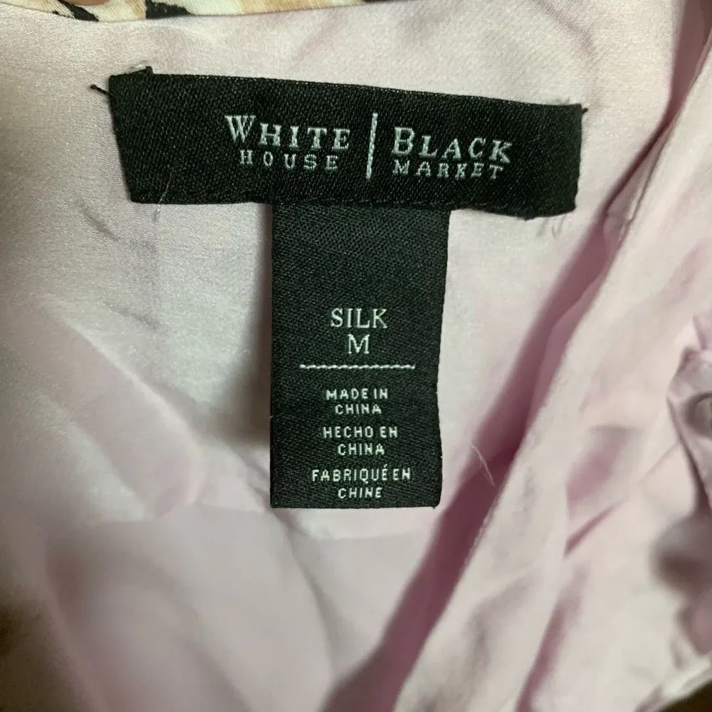 White House Black Market pale pink M barbiecore silk blouse - Image 4