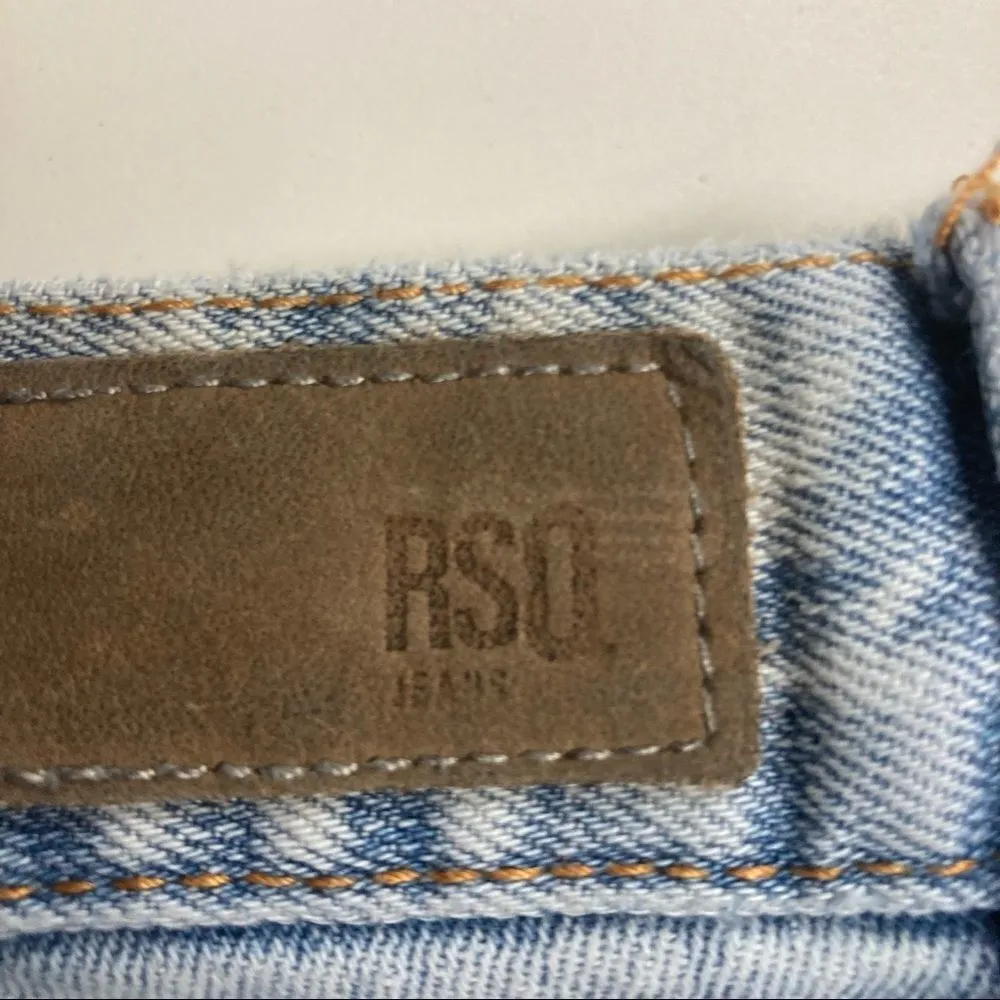 RSQ Seattle Skinny Tapered Jeans Sz 30 Blue serged hem 5 pockets with rivets - Image 6