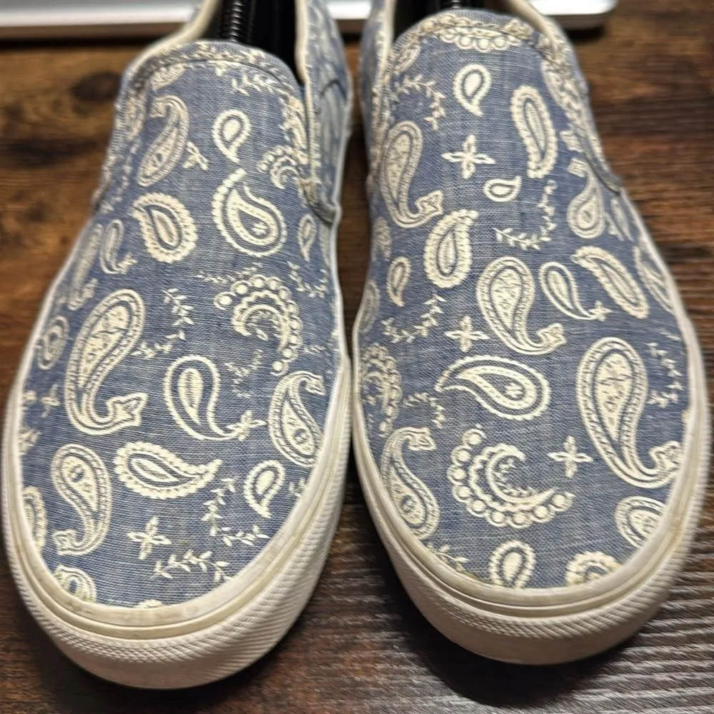 Vans Blue and White Slip one Size 8.5 - Image 7