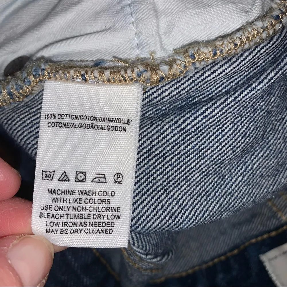 Free People We the Free Distressed Jean Denim Skirt size 27 - Image 4