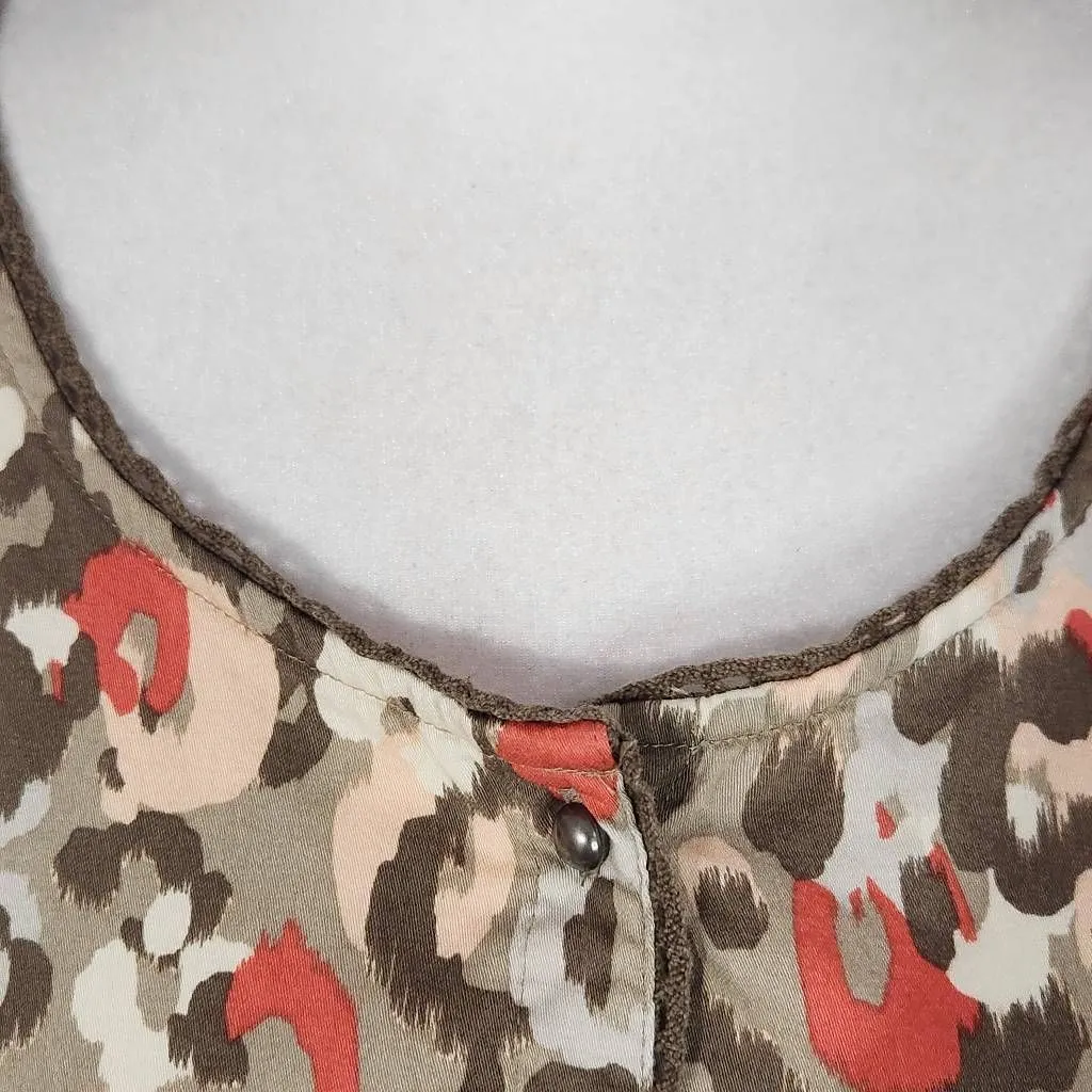 Merona Olive Green Pink Mini Dress Small Merona Multi-Color Dot Print Dress - Image 5