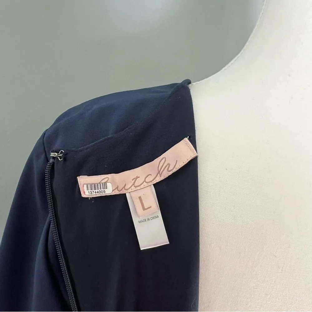 Hutch Pastel Colorblock Faux Wrap Midi Dress Blue Size Large - Image 8