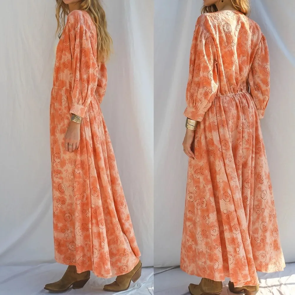 Jen’s Pirate Booty Ashbury Swirl Maiden Robe Eyelet Apricot Dress Kimono Duster - Image 4