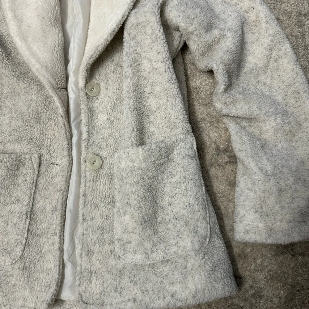 Vintage Cozy Oversized Teddy Coat Gray - Image 2