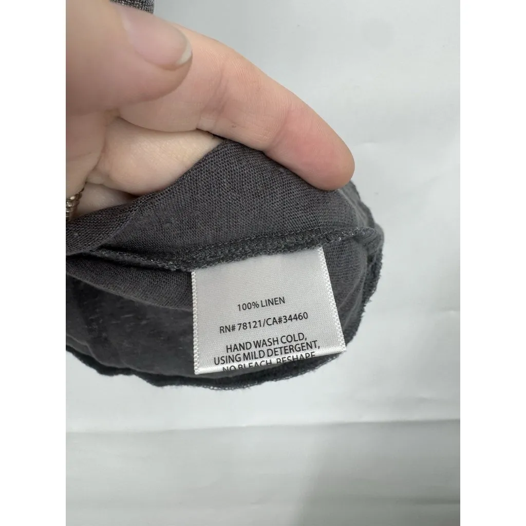 Eileen Fisher Metallic Silver Linen Jersey Drape Fit T-Shirt Women PP Minimalist - Image 4