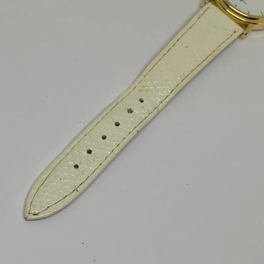 Vintage ACQUA women’s wrist watch Quartz 34mm gold tone leather band running - Image 4