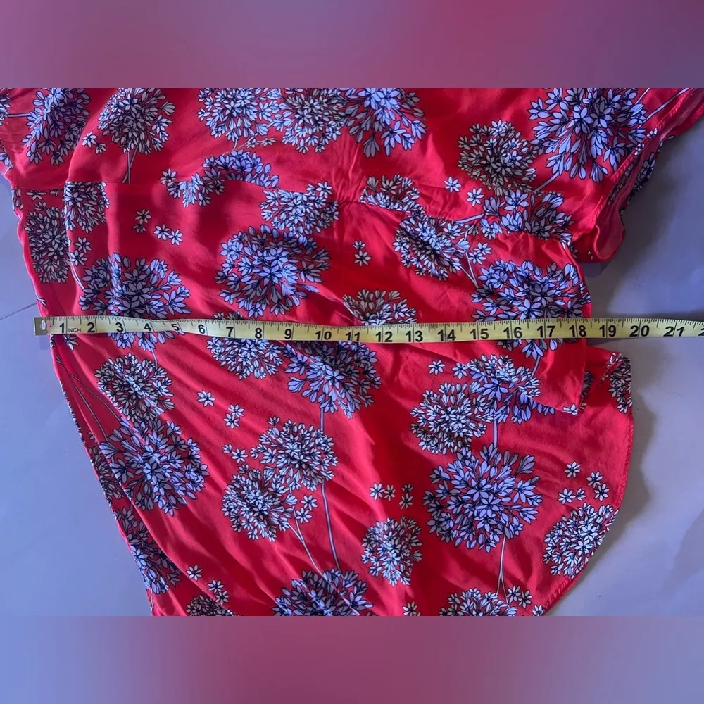 ANA Orange/Red Duster Coverup beach resort pool, lightweight plus size SM floral - Image 9