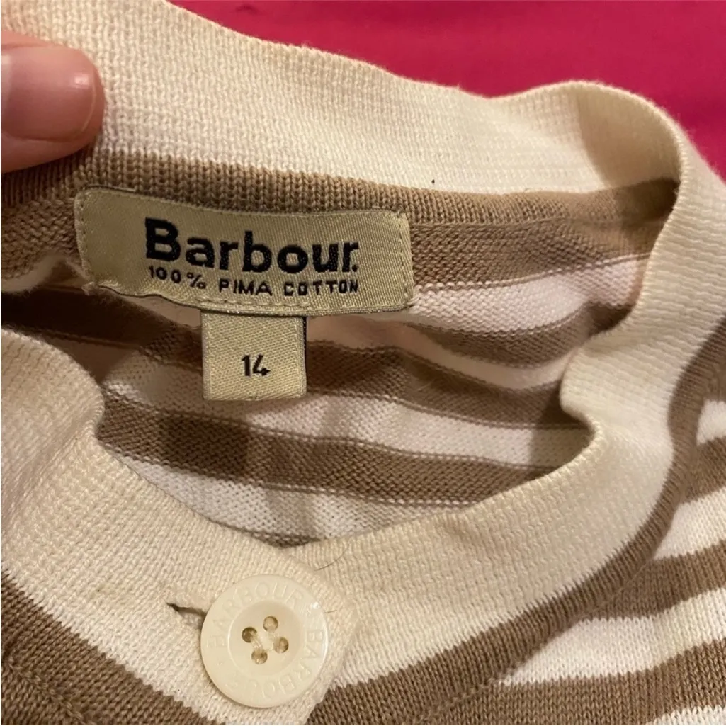 Barbour Pima cotton stripe twin set cardigan - Image 5