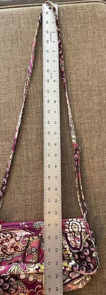 Vera Bradley Very Berry Pattern Purse CrossBody Adjustable Strap Small Pleated - Image 4