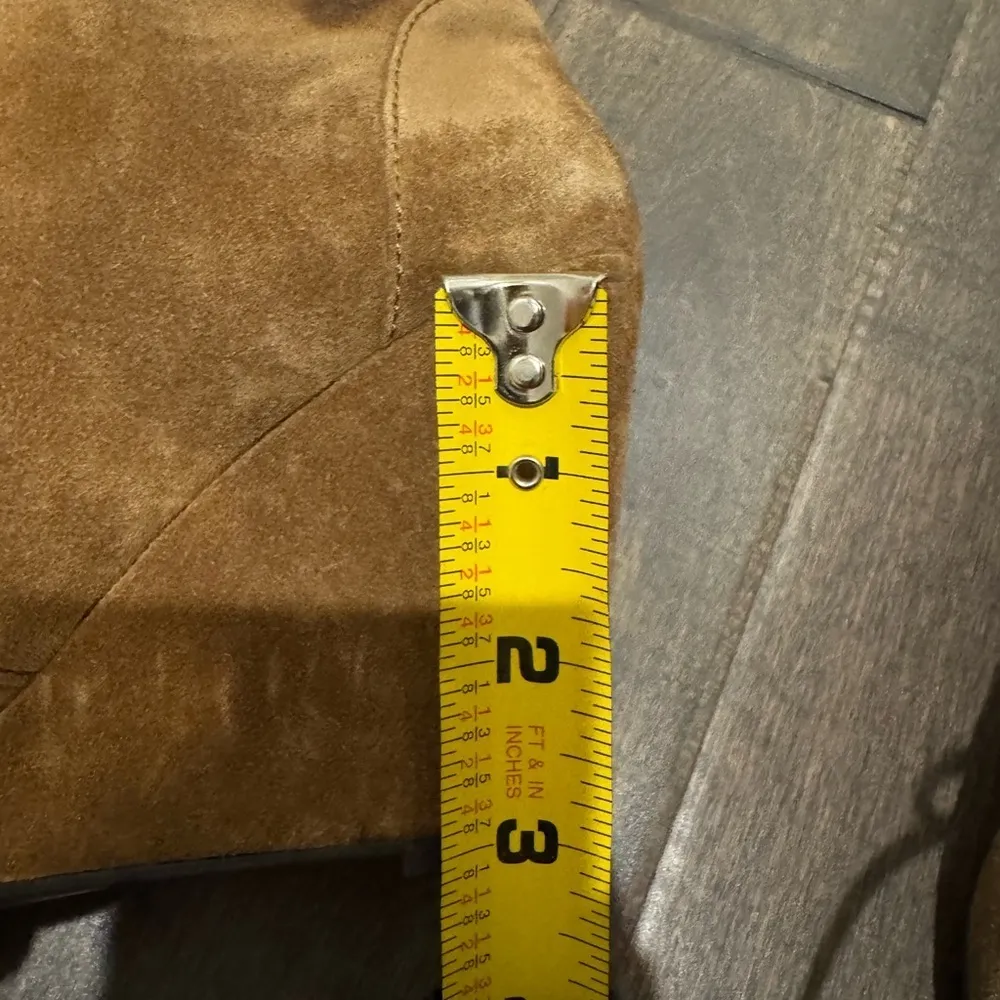 Via Spiga Suede Wedge Booties Brown Lace - Image 10