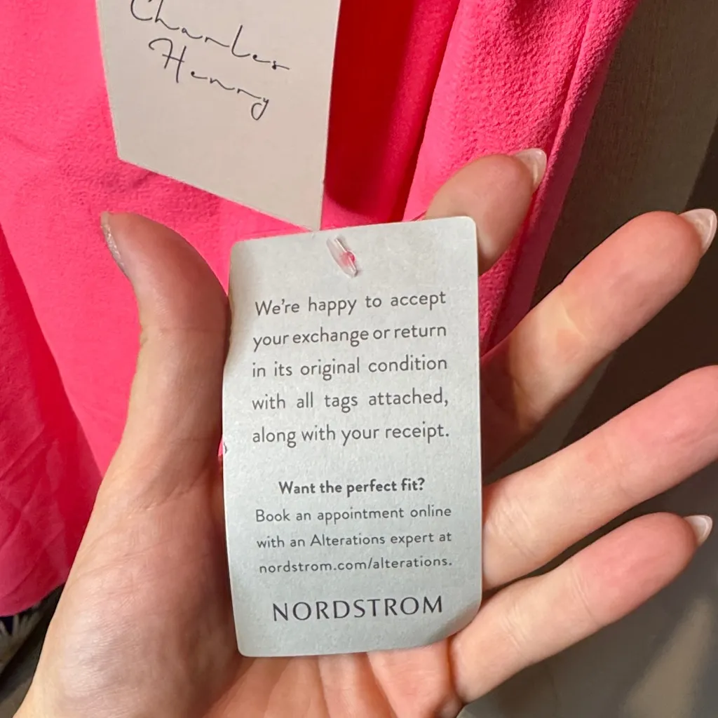 Charles Henry Strapless Hot Pink Dress - Image 6