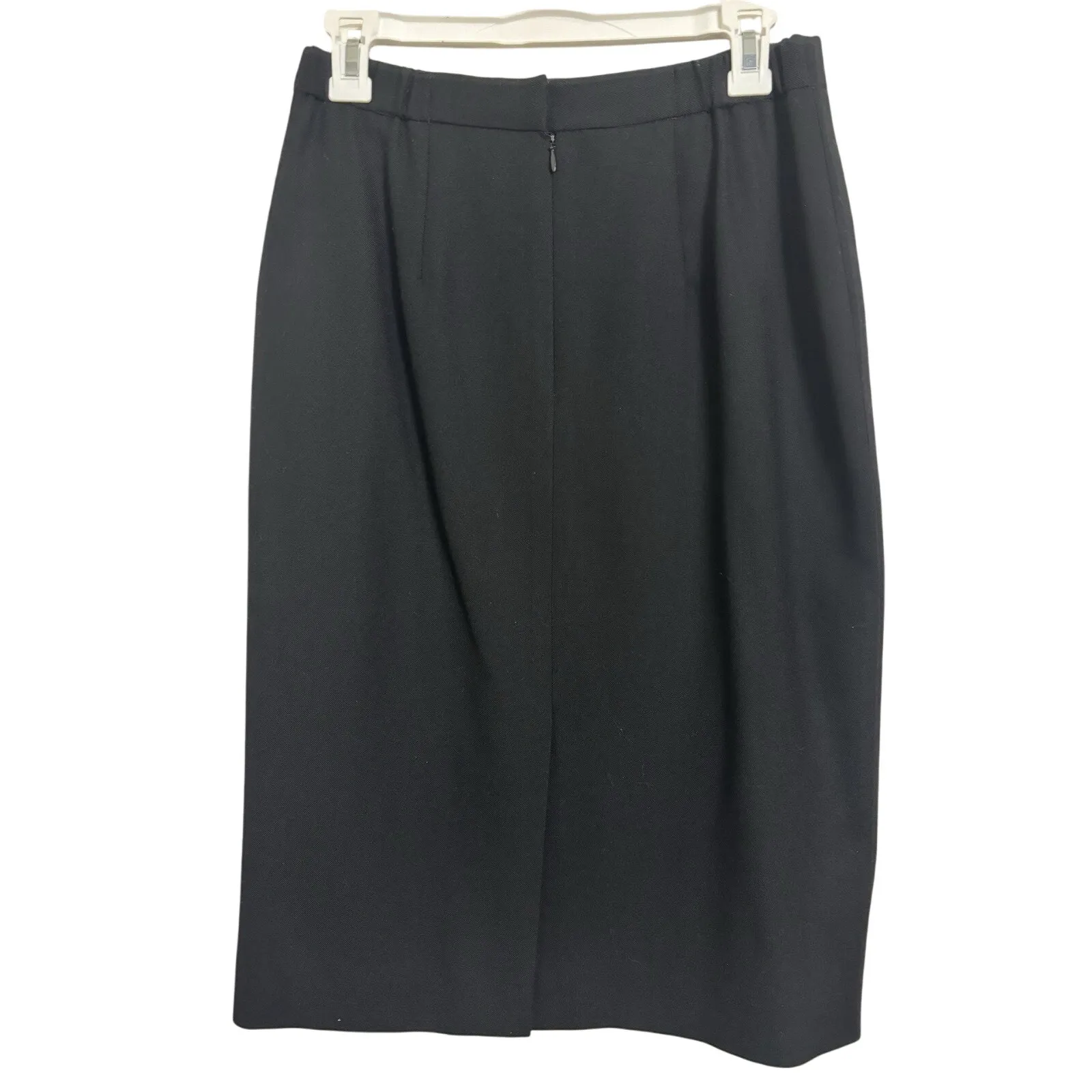 VTG 80s Talbots Black 100% Wool Pencil Skirt Women’s Size 8 Petite Dark Academia - Image 2