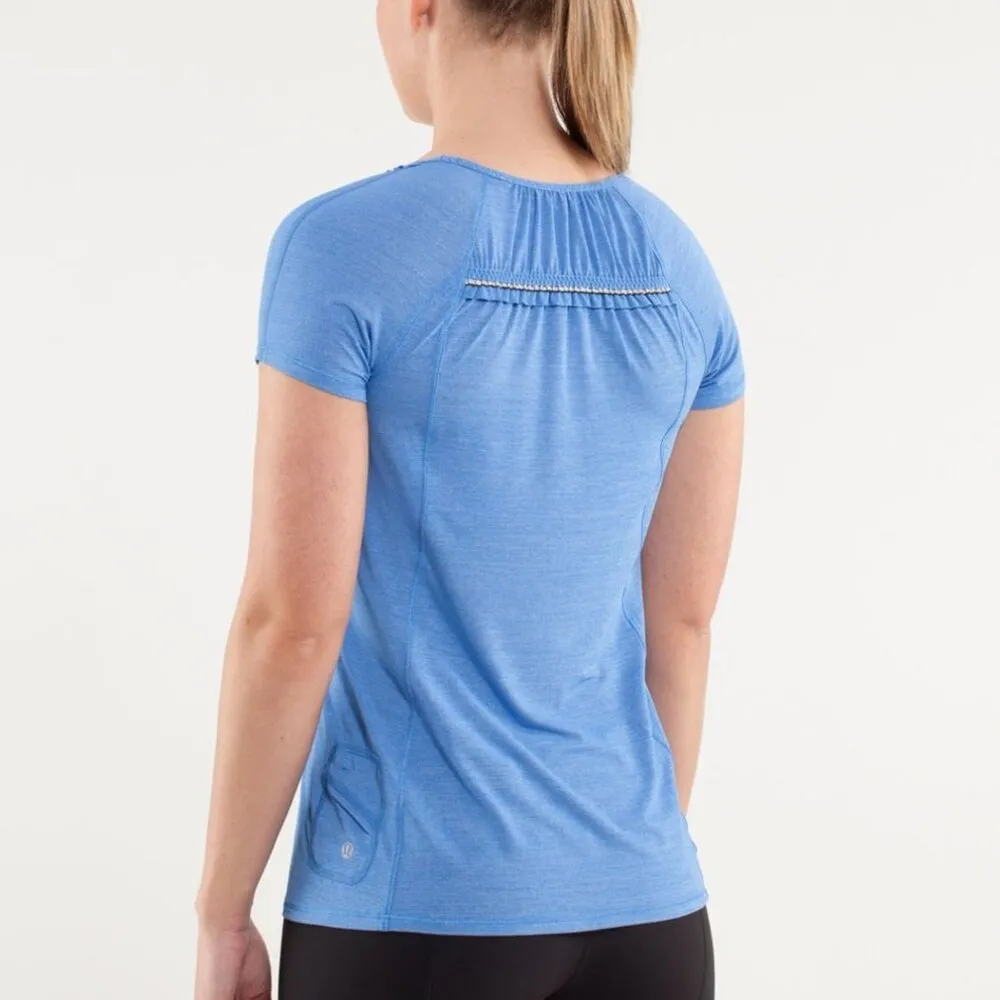 Lululemon Run: Wild Short Sleeve Tech in Heathered Porcelain Active Running Top - Image 2