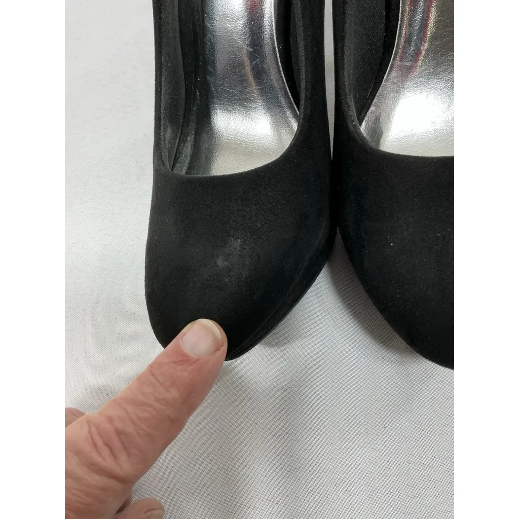 Womans CM Slipon Platform Pumps 9 M Black Stiletto Round Toe - Image 7