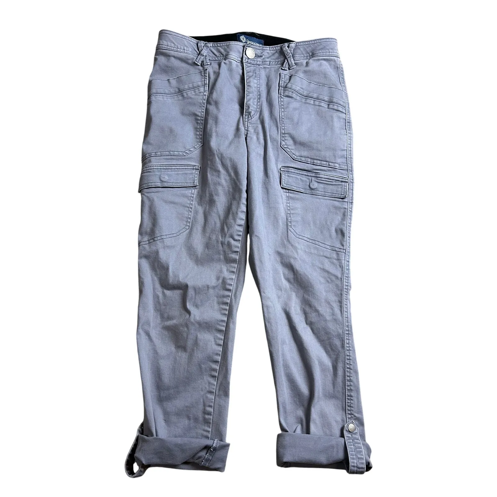 Democracy  Absolution Cargo Utility Pants Size 8 Roll Cuff Blue Shadow Stretch - Image 2