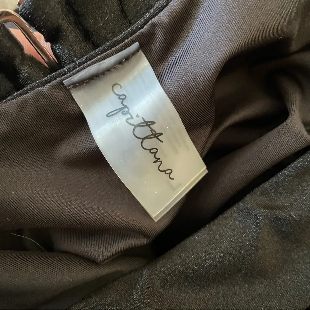 Capittana Josephina Flower Cutout One Piece Swimsuit Large Anthropologie Black - Image 5