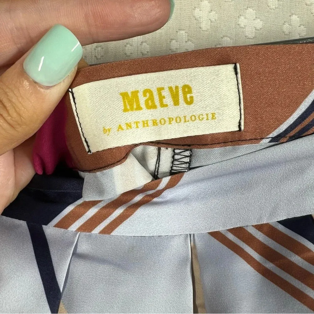 Anthropologie Maeve Striped Satin Balloon High Rise‎ Pants - Image 5