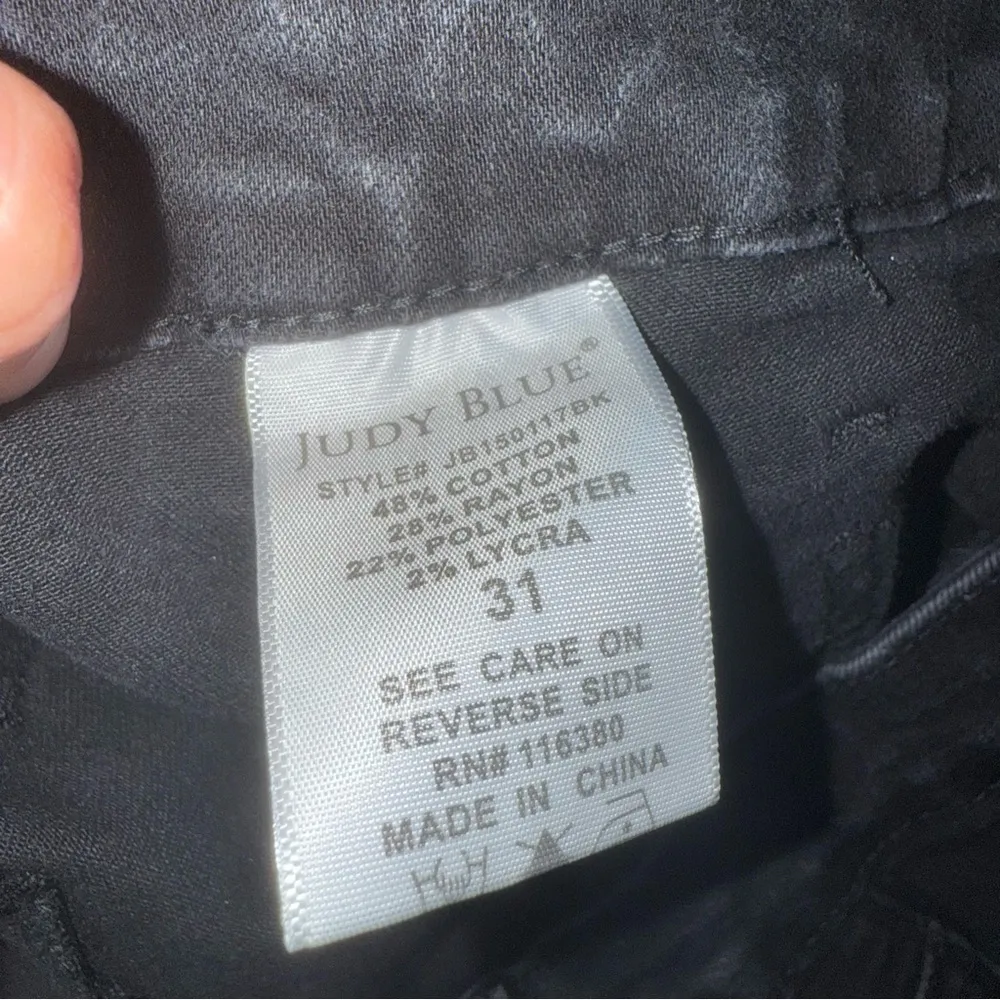 JUDY BLUE DRESS ME UP HIGH WAIST BUTTON FLY JEAN SHORTS BLACK SIZE 31 - Image 5