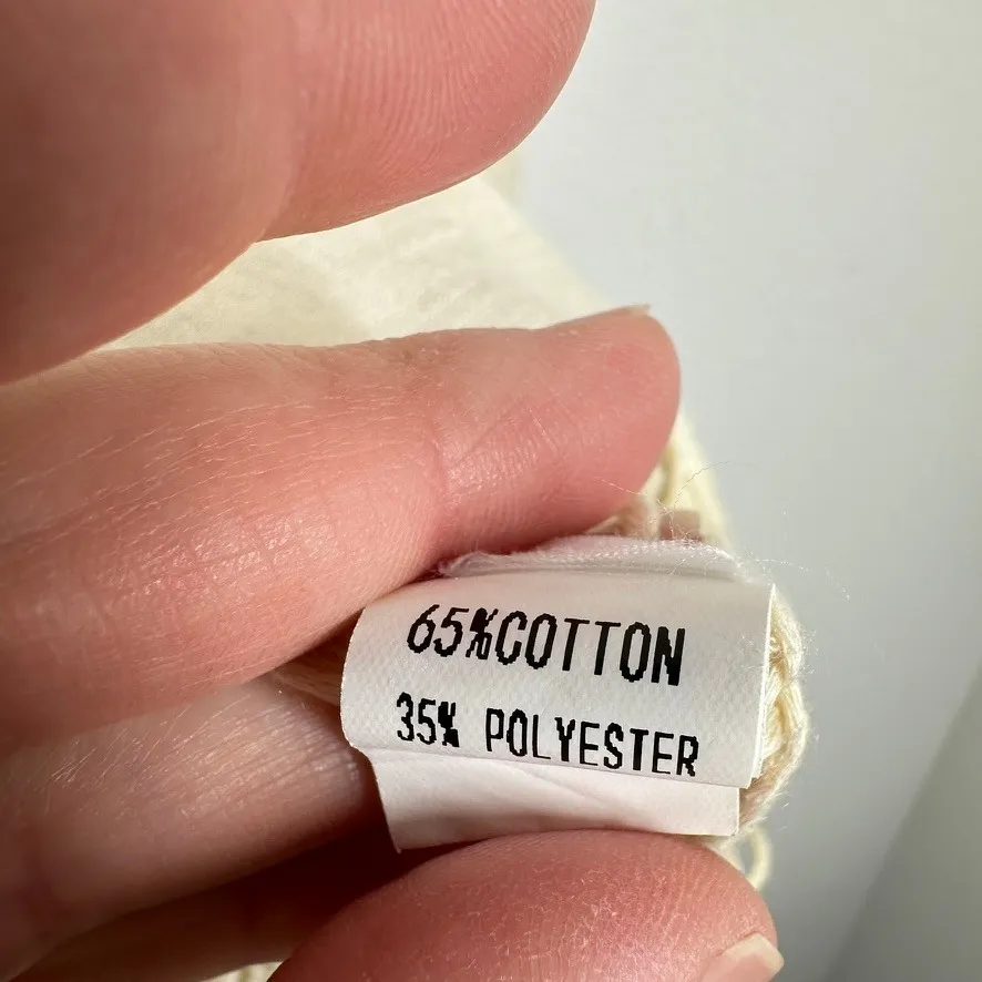 Bohemian Crochet Lace Top Cream Bell Sleeve Fringe Boho Festival Tan Size M - Image 4