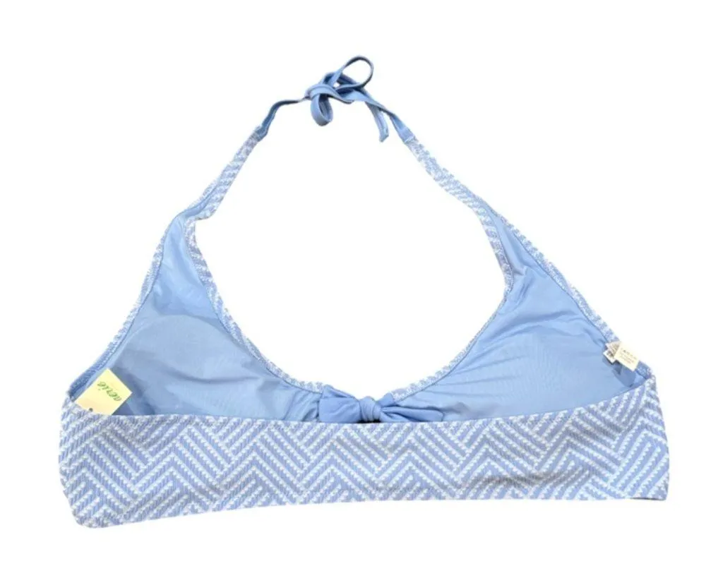 Aerie Jacquard Halter Tie Bikini Top - Blue XL - Image 5