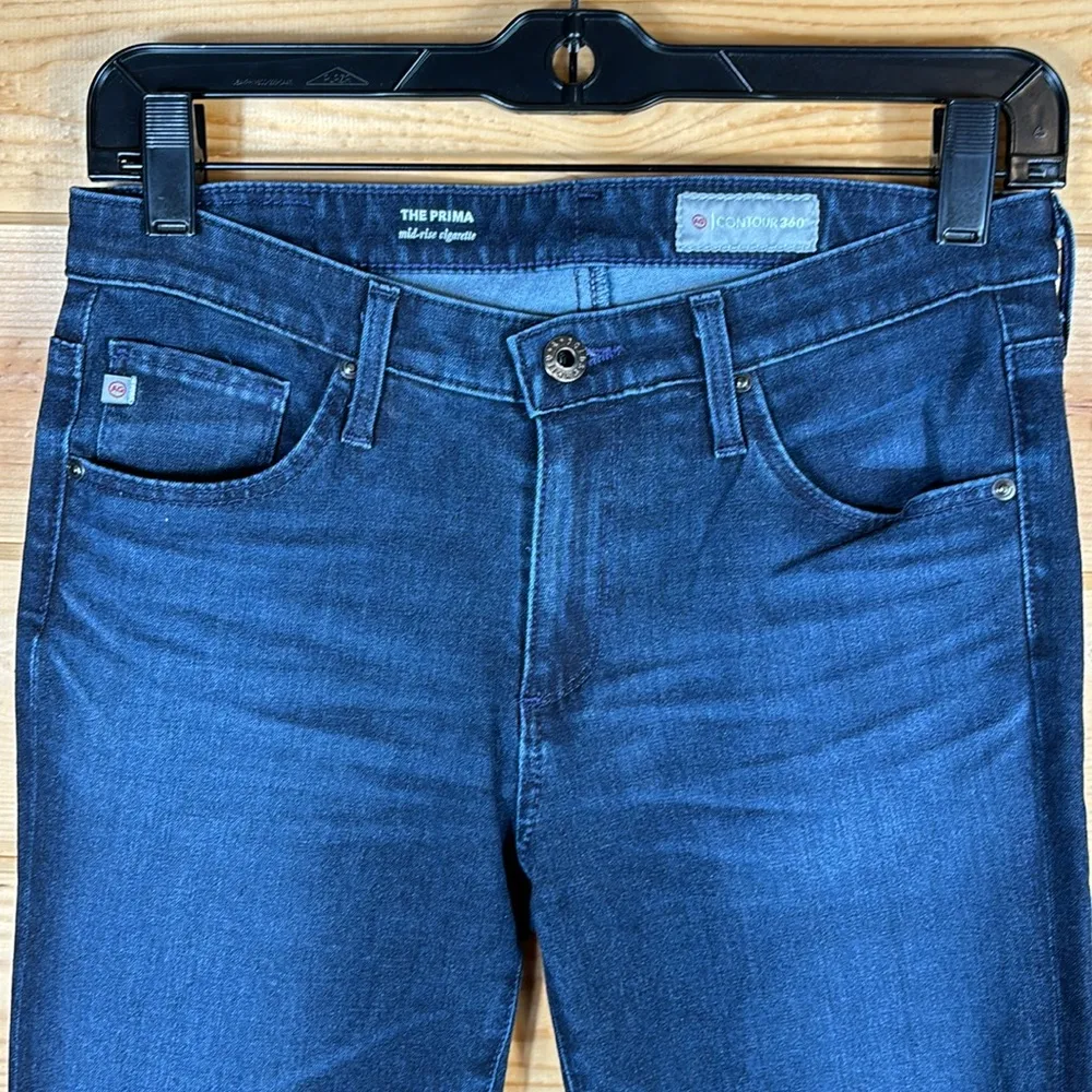 AG Adriano Goldschmied The Prima Mid-Rise Cigarette Dark Wash Jeans Size 26R - Image 2