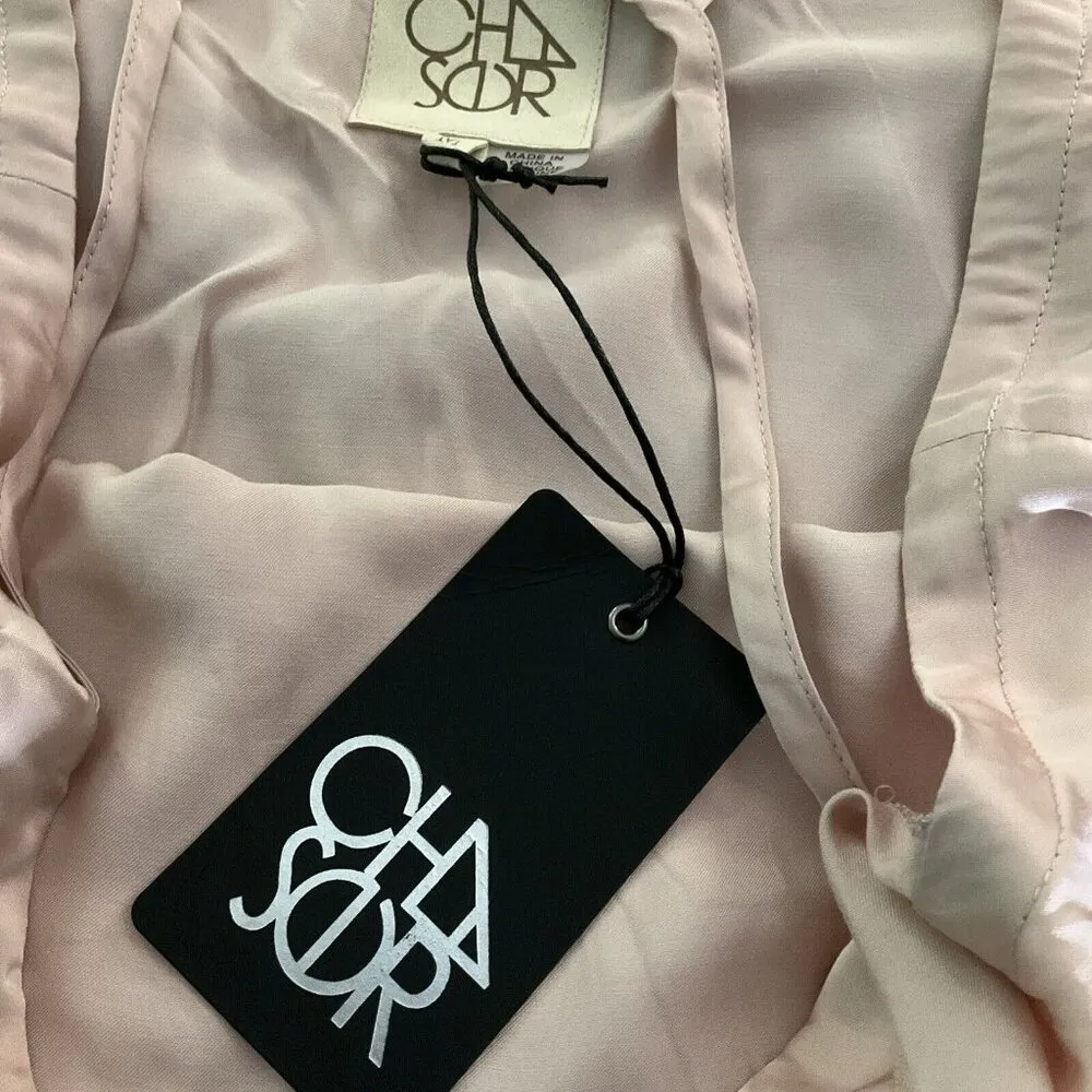 CHASER silky Strappy Camilose Cami Tank Ruffle Flowy Medium M  pink preppy NWT - Image 9