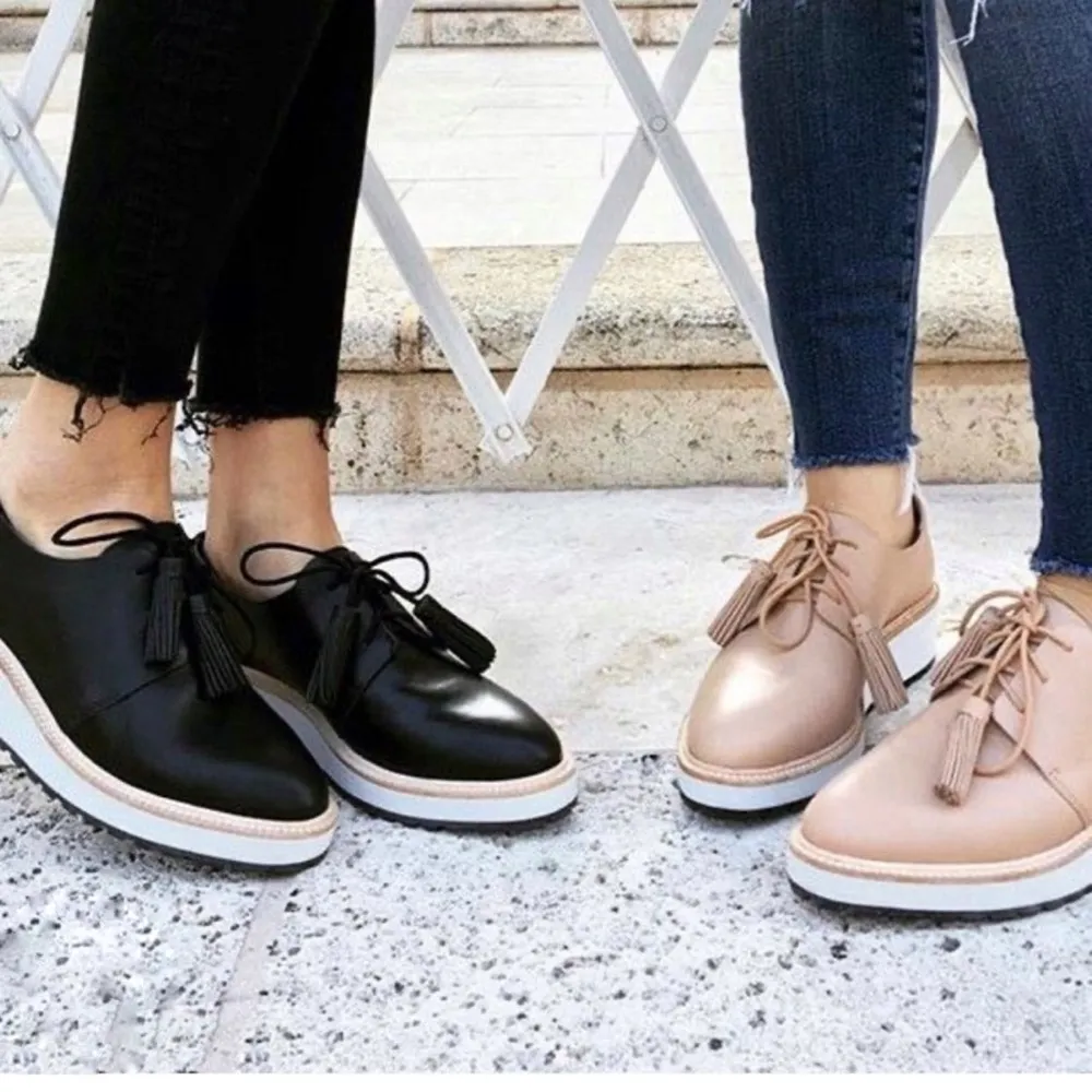 Loeffler Randall Leather Oxfords with platform in TAN - Image 2