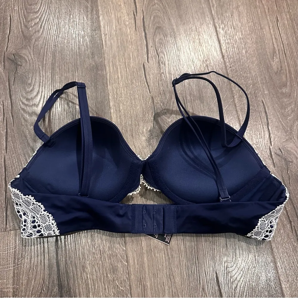 Victoria's Secret Very Sexy Bra 34B Navy Lace Padded Push Up Multi Way Strapless - Image 7