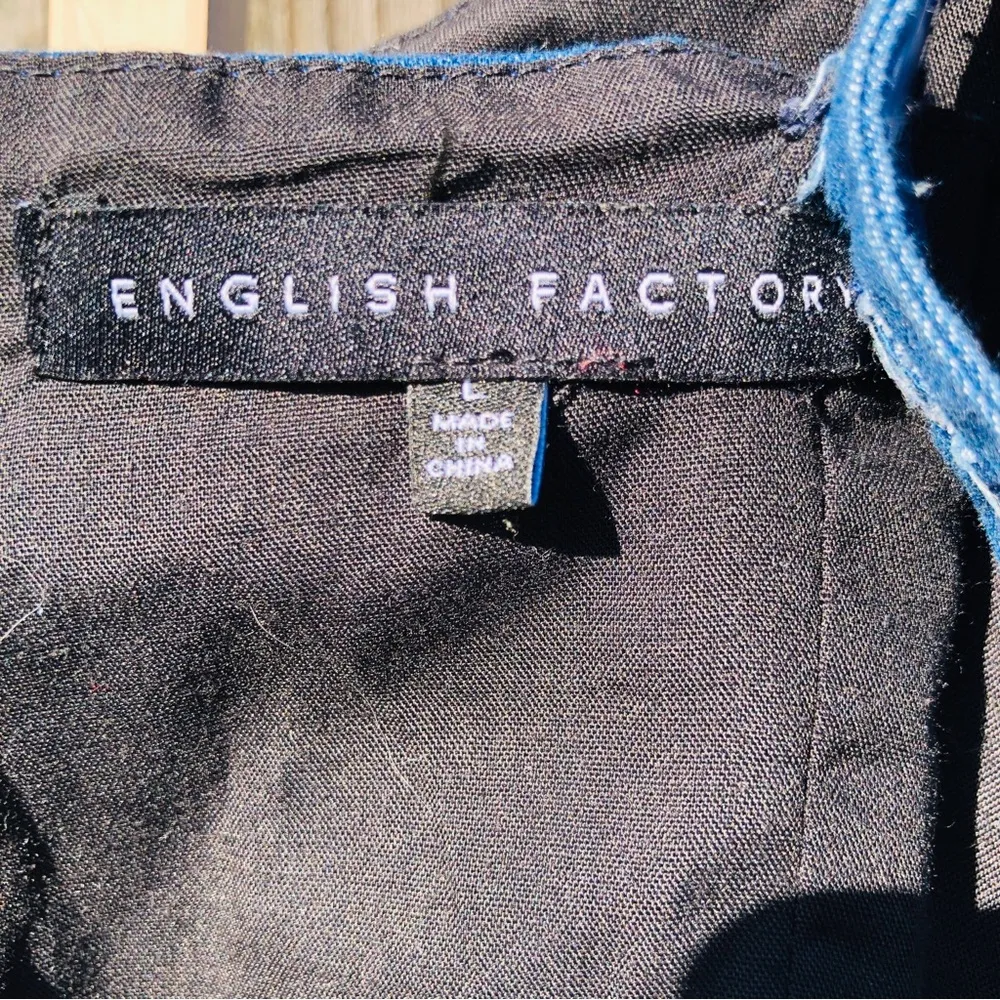 English Laundry jean ruffle romper Large Blue - Image 9